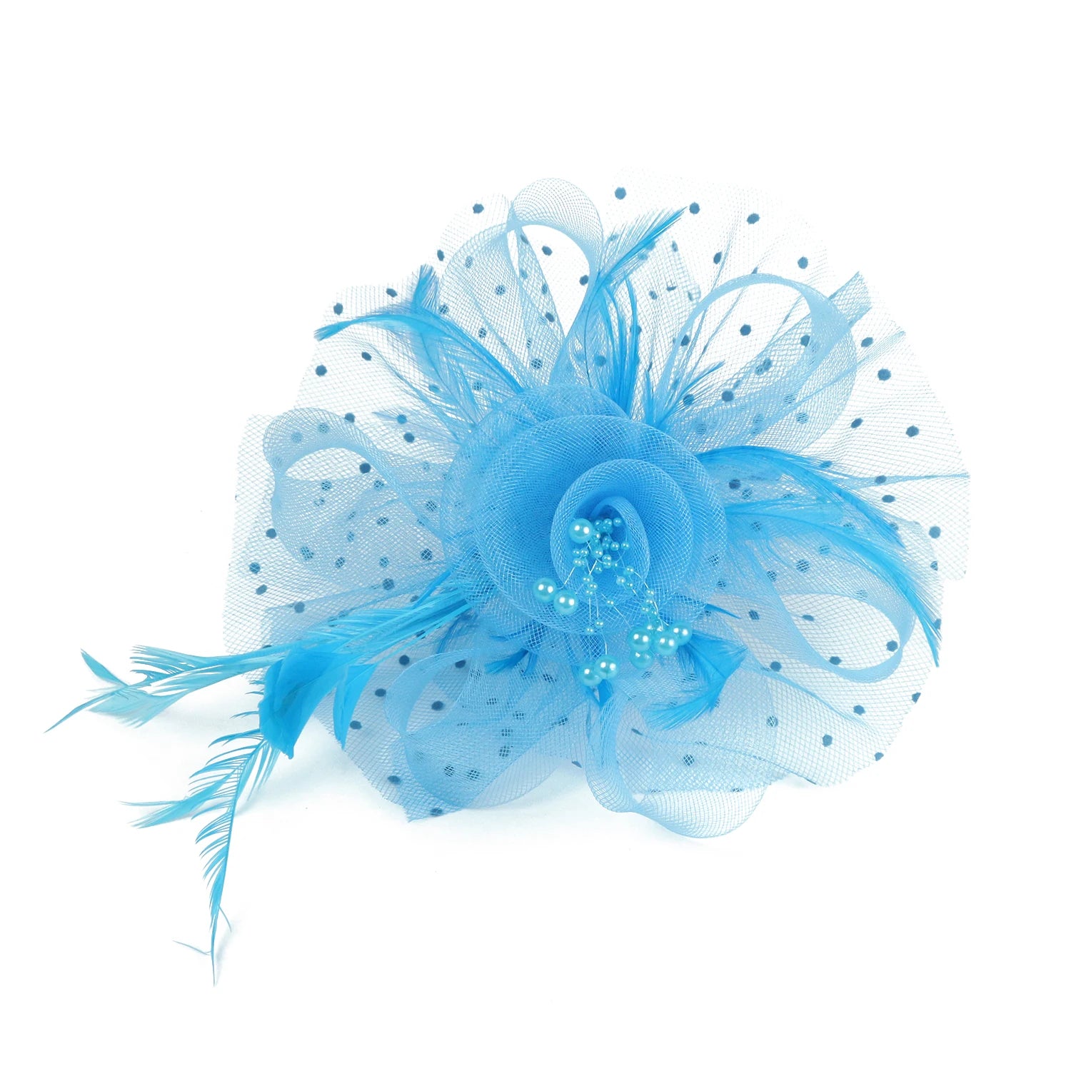 Vintage Women Feather Flower Fascinator Hat Ladies Hair Accessories Wedding Party Floral Mesh Veil Headband Hairpin