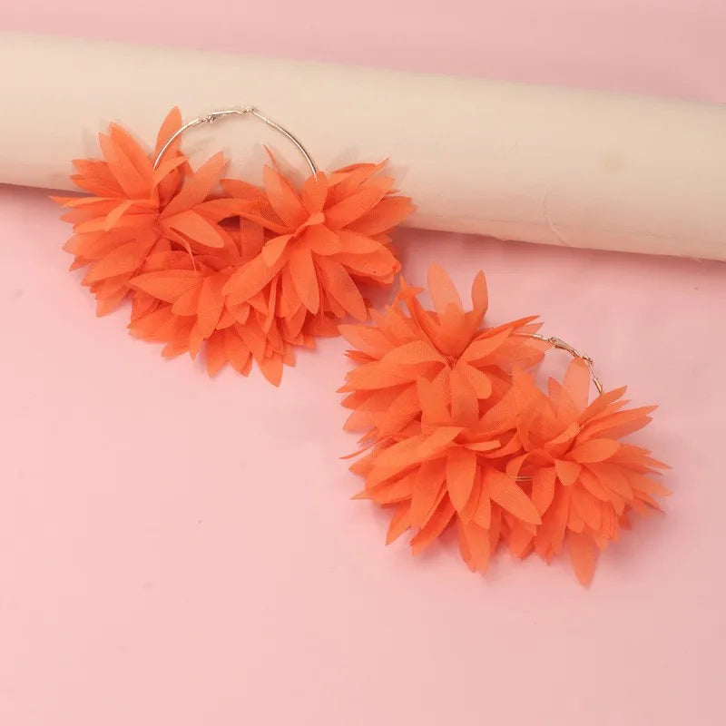 Women's Flower Hoop Earrings | Bohemian Large Round Earrings | AvantBah