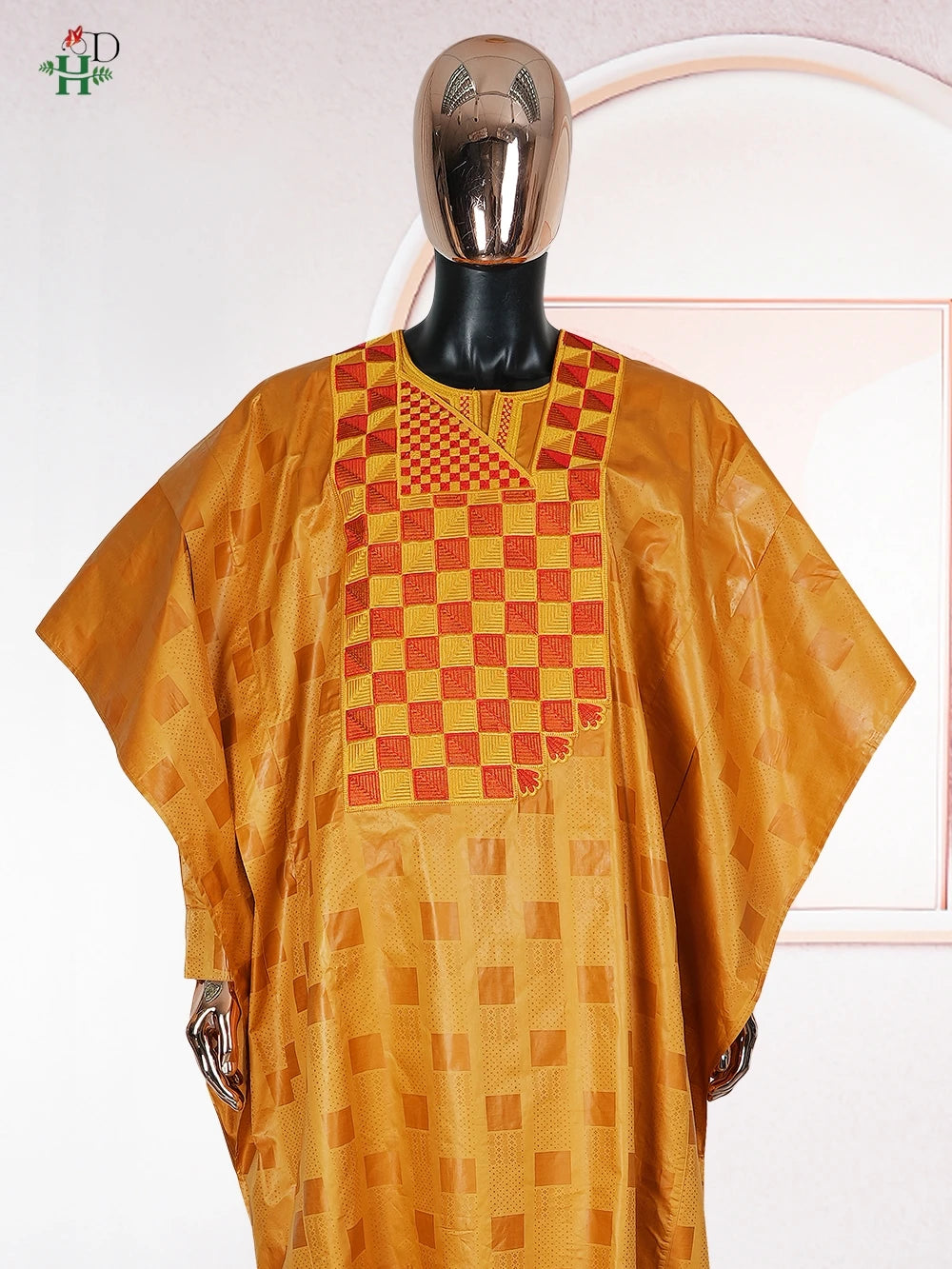 African Men's Traditional Agbada Sets 3PCS Yellow Bazin Riche Embroidery Wedding Party Couple Suits boubou