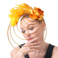 Women's Feather Floral Fascinator Hat — Bridal & Formal Headpiece for Wedding, Church & Royal Ascot