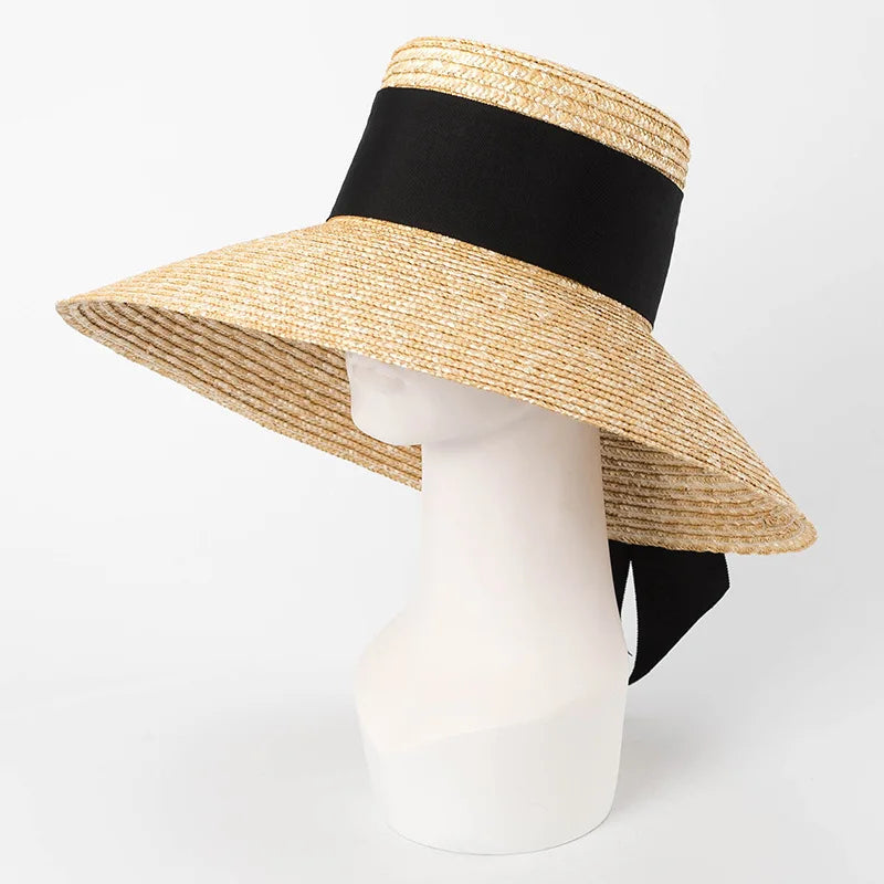 Women's Shiny Straw Sun Hat | Hepburn Style Beach Hat