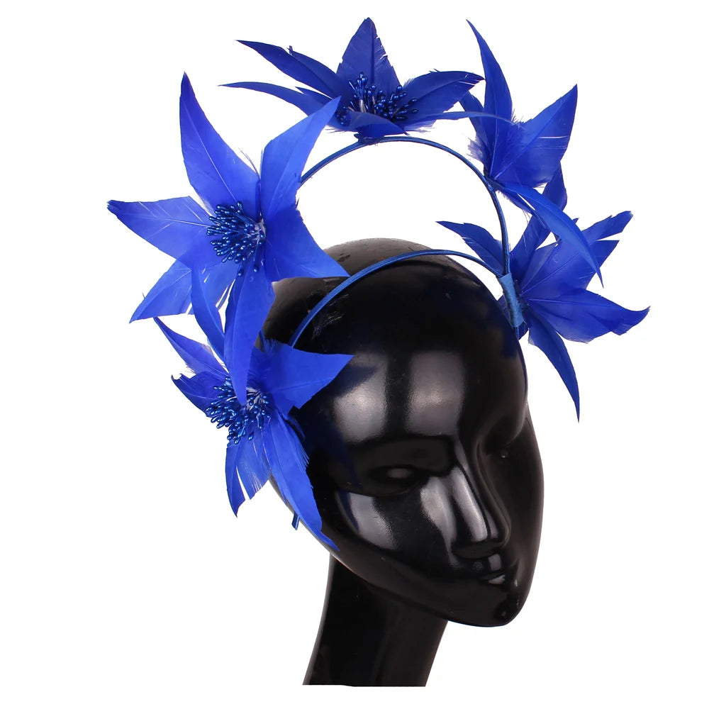 Women's Feather Fascinator Hat | Elegant Headband & Headdress for Weddings, Parties & Banquets