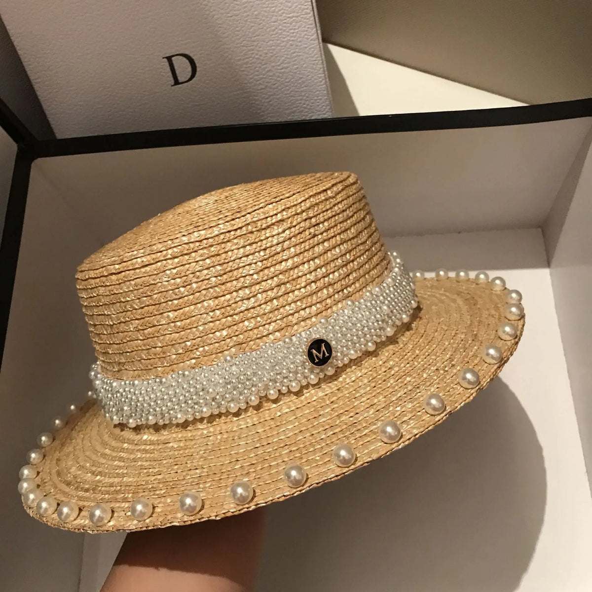 Women's Shiny Straw Sun Hat | Hepburn Style Beach Hat