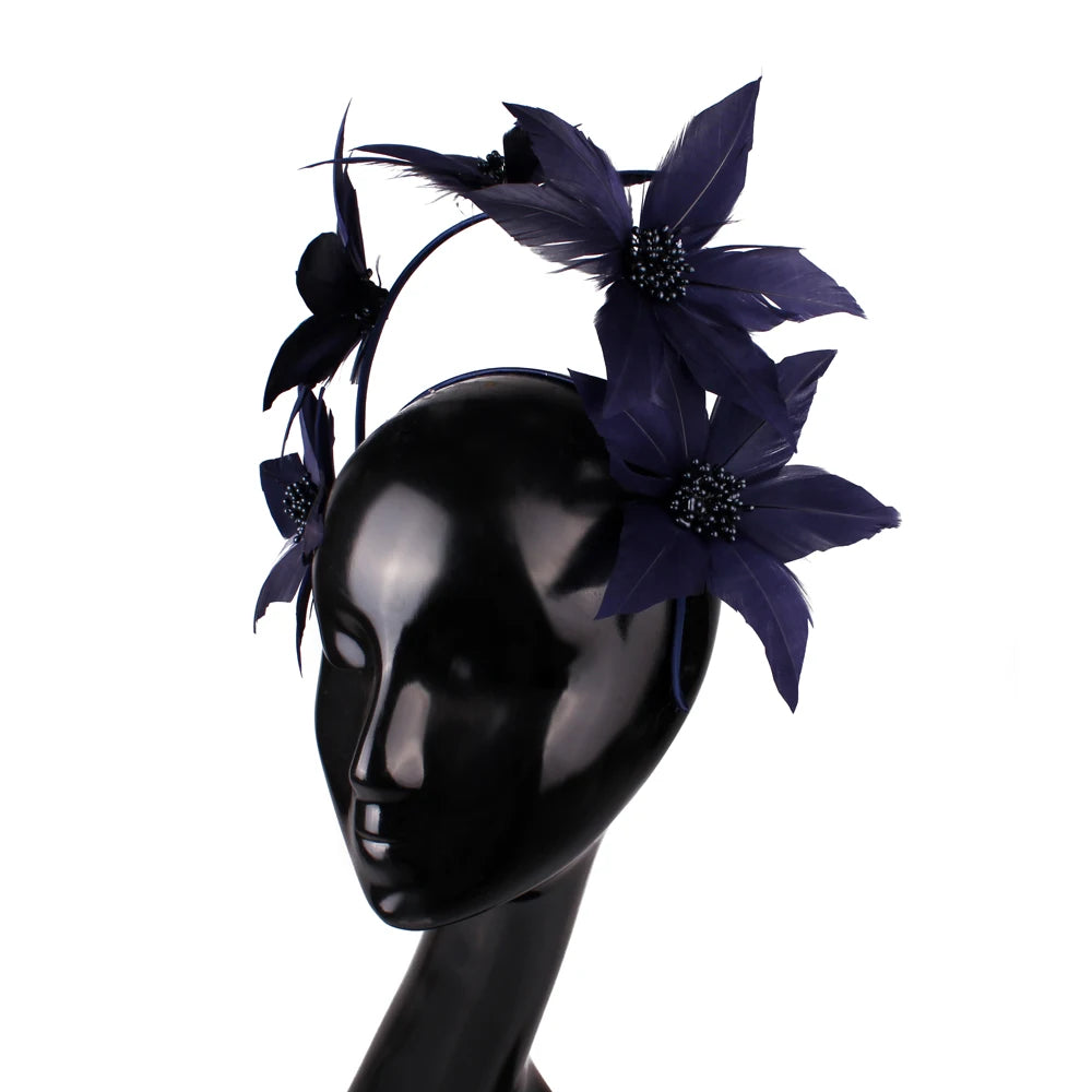 Women's Feather Fascinator Hat | Elegant Headband & Headdress for Weddings, Parties & Banquets