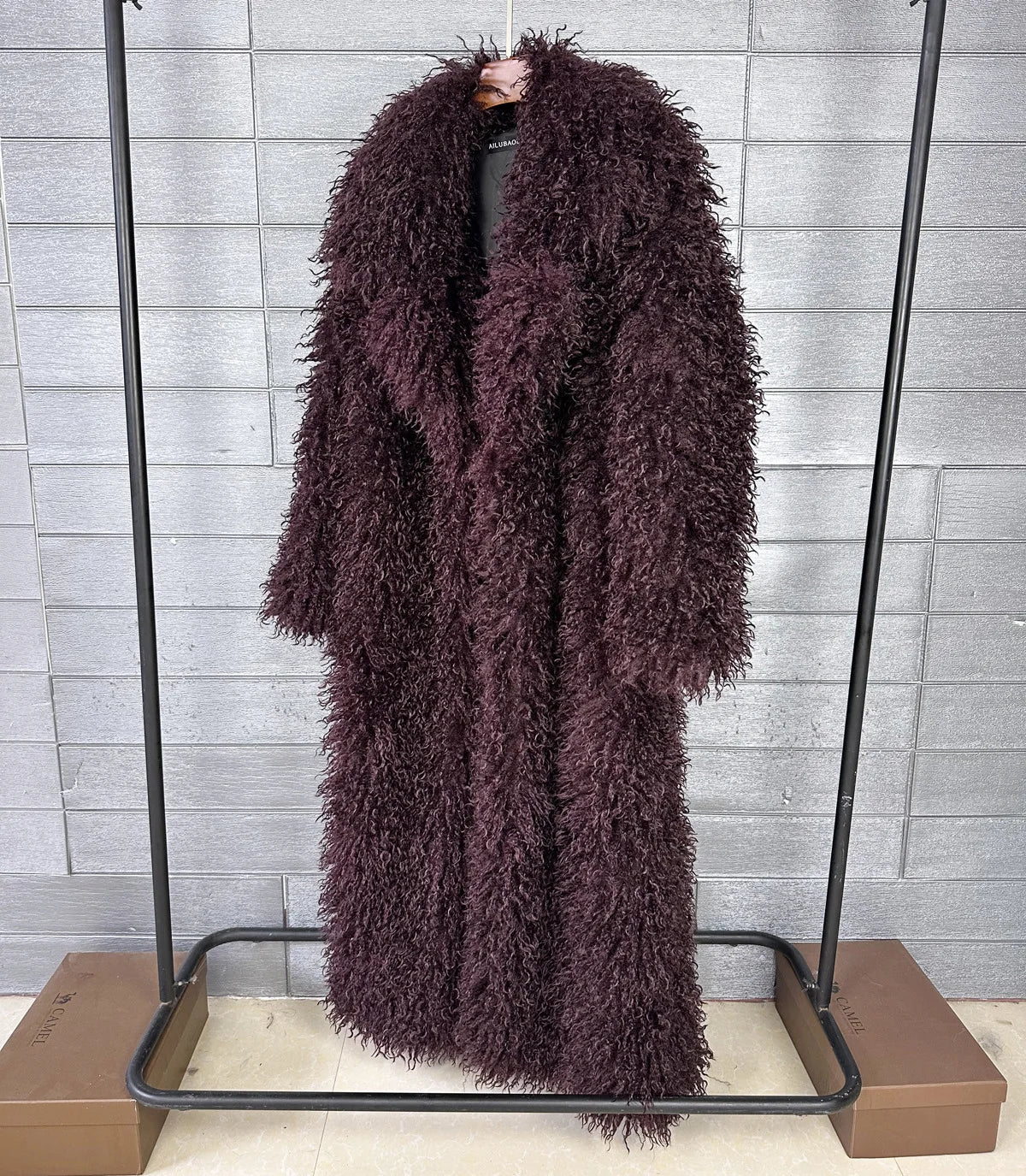LANMREM Colorful Women's Furry Coat Rose Pink Faux Fur Coat Suit Collar Autumn Winter Thick Cardigan Long Overcoat Chic 2DB5859