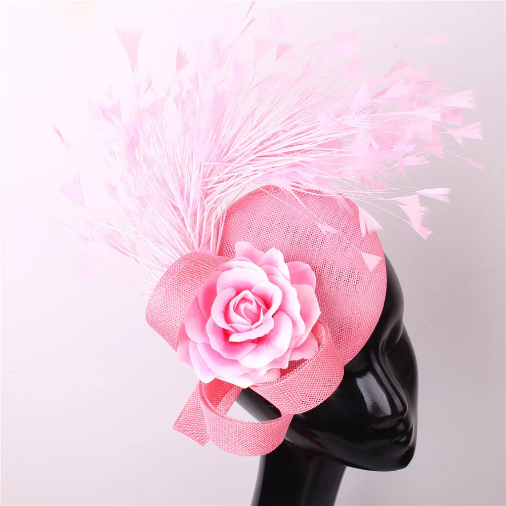 Rose Flower Pillbox Fascinator Hat | Elegant Wedding & Derby Headpiece