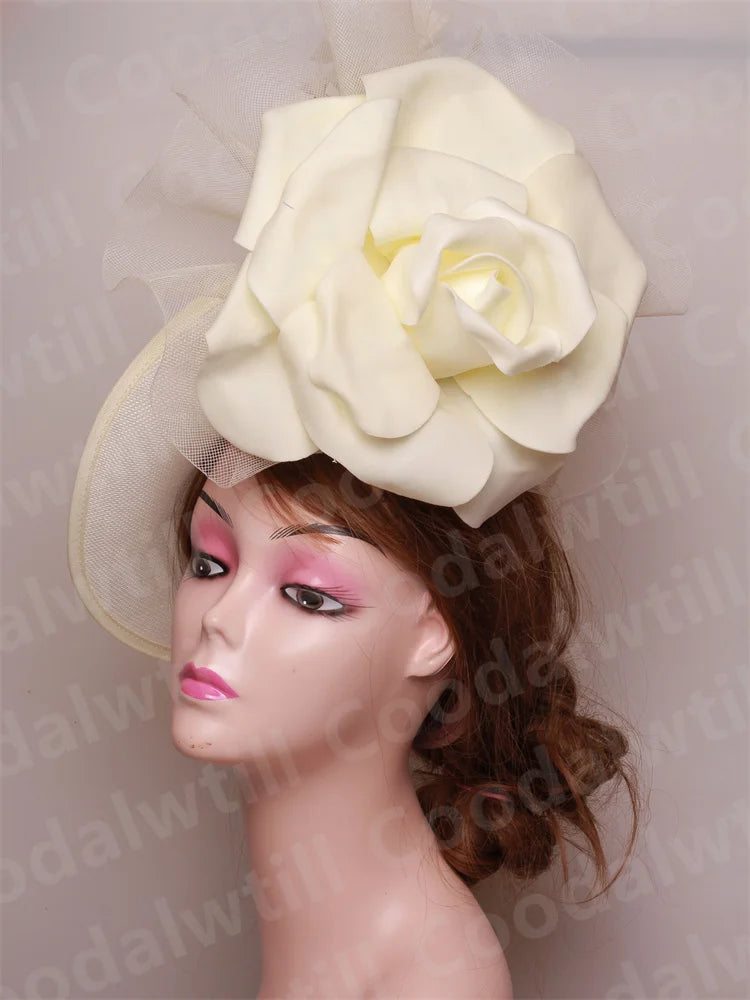 Big Flower Fascinator Headband | Formal Tea Party & Cocktail Church Hat