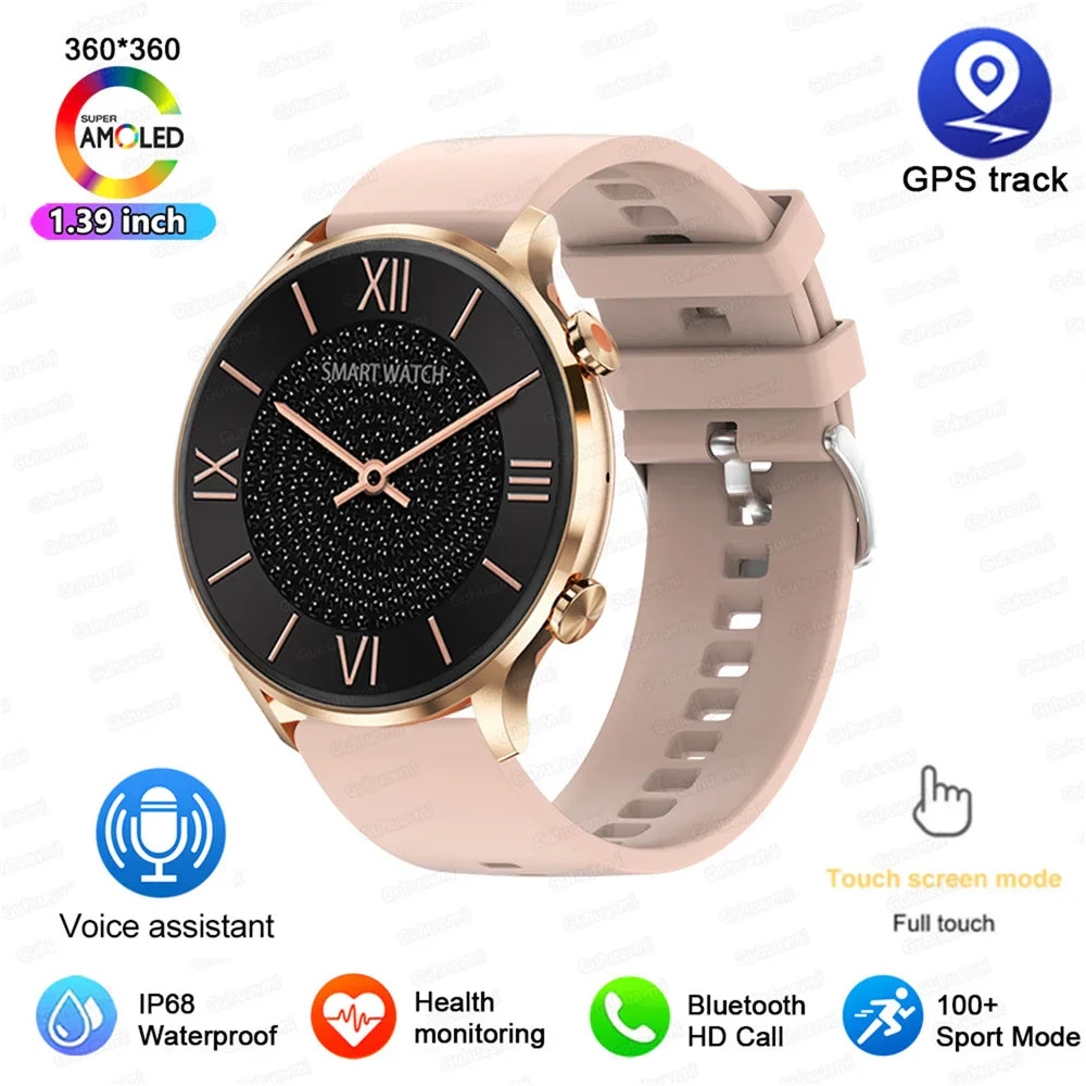 2025 New Smartwatch Women AMOLED HD Screen Always On Display Bluetooth Call