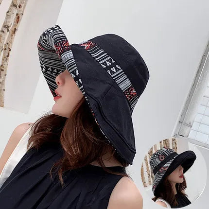 Women's Wide Brim Double-Sided Bucket Hat