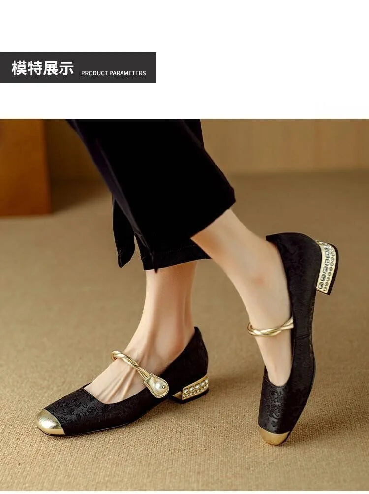 2026 Hot Sale Women's Versatile French Style Shallow Mouth Single Shoes Casual Lightweight Mary Jane Shoes