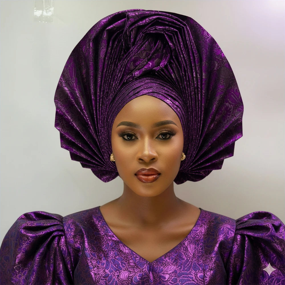 Women's Sego Head Wrap | Pre-Made African Gele Turban for Weddings & Parties | AvantBah