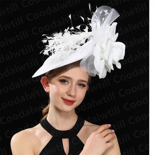 Big Flower Fascinator Headband | Formal Tea Party & Cocktail Church Hat
