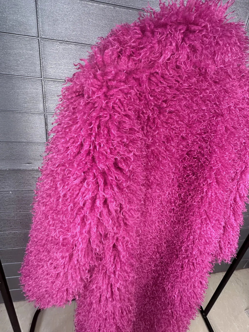 LANMREM Colorful Women's Furry Coat Rose Pink Faux Fur Coat Suit Collar Autumn Winter Thick Cardigan Long Overcoat Chic 2DB5859