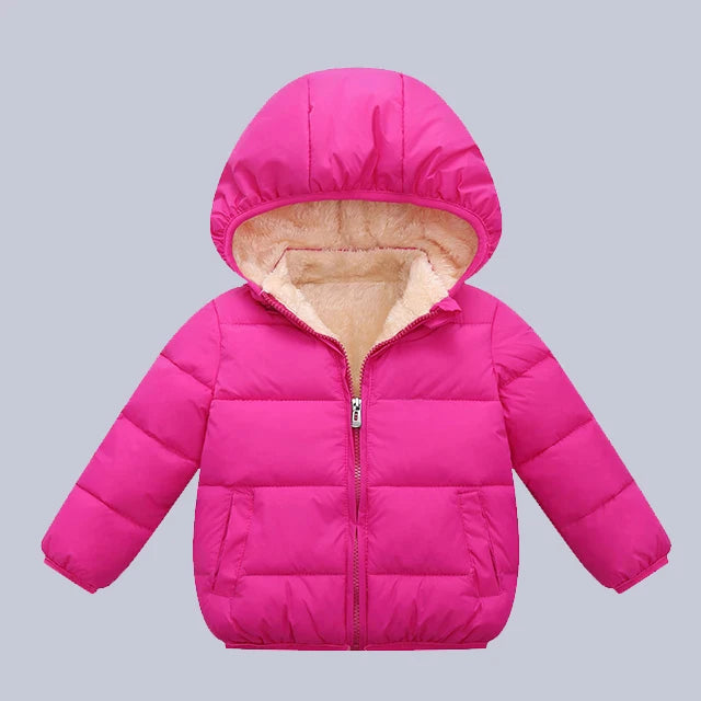 Kids’ Hooded Winter Jacket with Zip Front