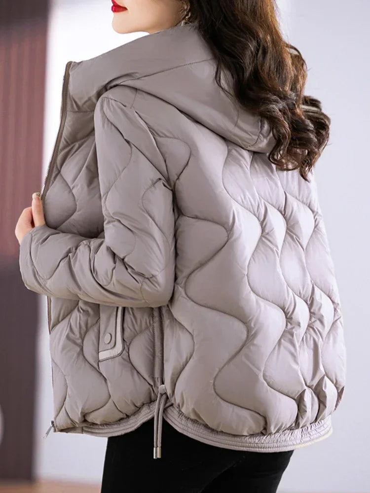 Winter Women Outerwear Hooded Cotton Parkas