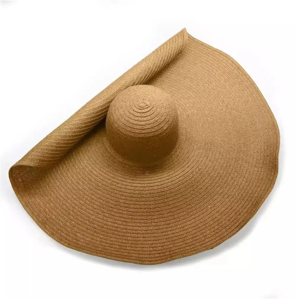 Oversized Beach Straw Hats for Women Floppy Extra Large Sun Visor Hat Wide Brim Summer Roll Up Big Beach Hat Women Foldable