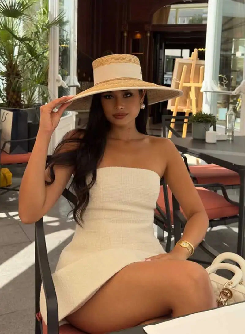 Women's Shiny Straw Sun Hat | Hepburn Style Beach Hat | AvantBah