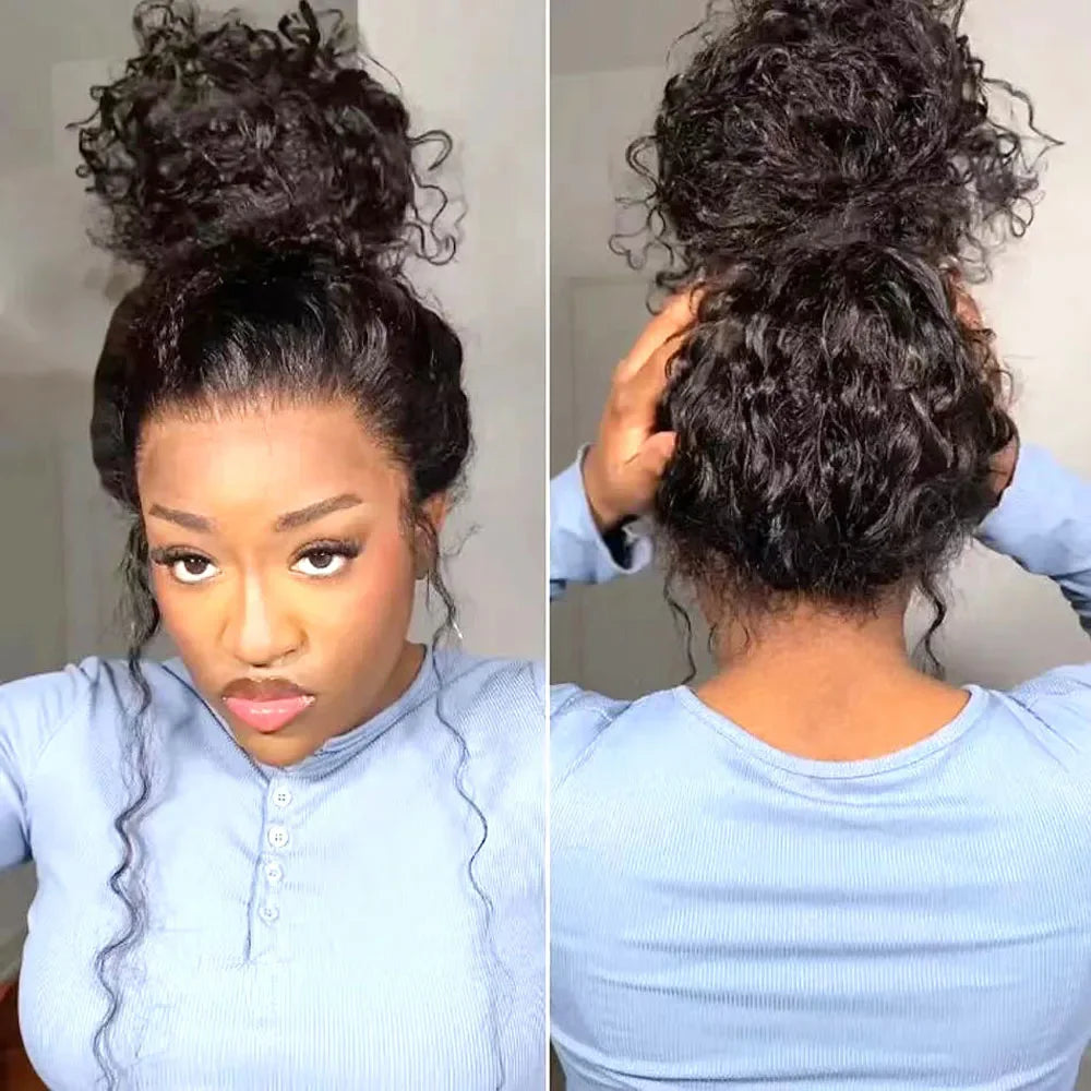 99J Deep Wave Frontal Wig 360 Full Hd Lace Front Wig Pre Plucked 250 High Density Burgundy Red Glueless Wig Human Hair
