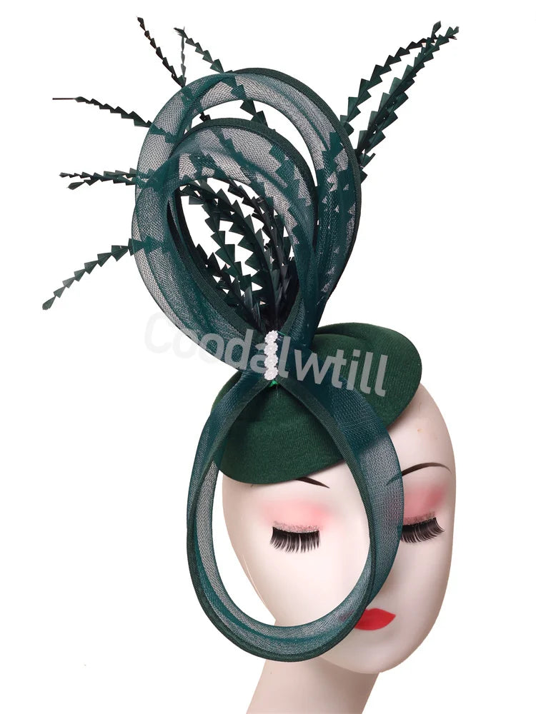 Vintage Feather Pillbox Fascinator | Elegant Occasion Headpiece