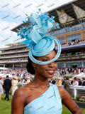 Elegant Women's Fascinator Kentucky Derbie Headwear Chapeau Cap With Feather Clips