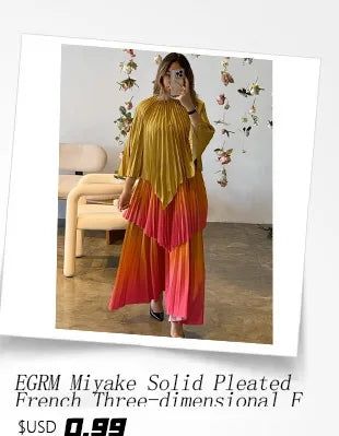 EGRM Pleated Dress Lapel Single Breasted Long Sleeves Color Block Tassel Hem Loose Designer Dresses for Women 2024 New 2Ra5928