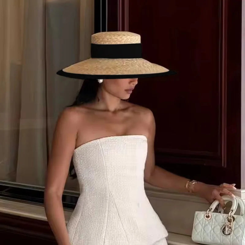 Women's Shiny Straw Sun Hat | Hepburn Style Beach Hat