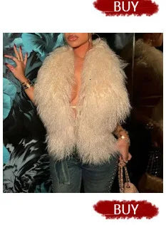 LANMREM Colorful Women's Furry Coat Rose Pink Faux Fur Coat Suit Collar Autumn Winter Thick Cardigan Long Overcoat Chic 2DB5859