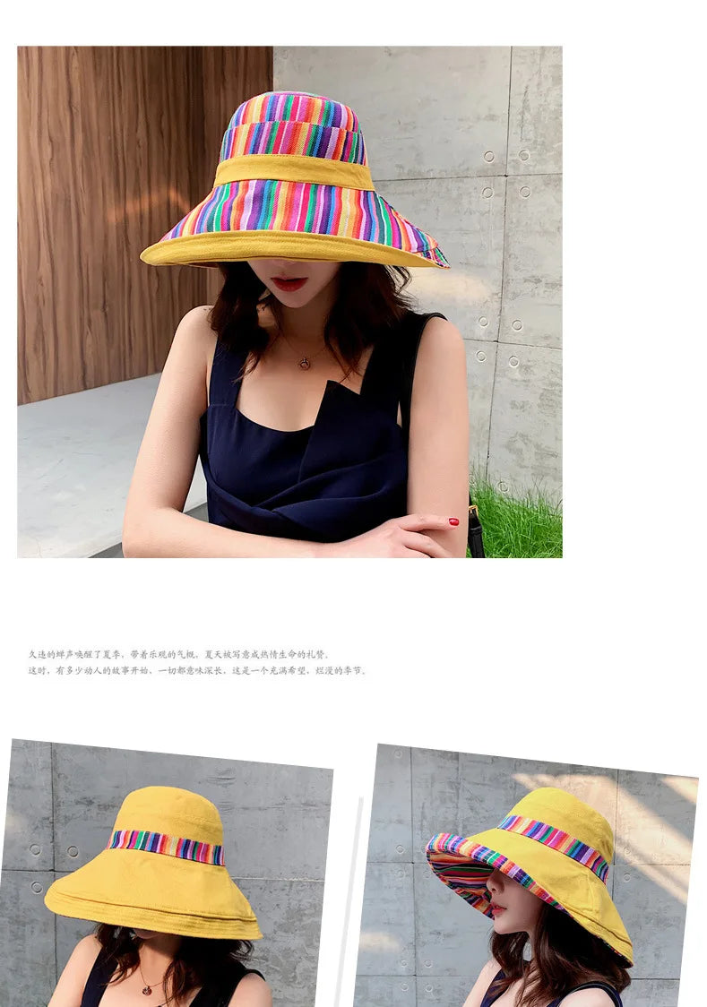 Women's Wide Brim Double-Sided Bucket Hat