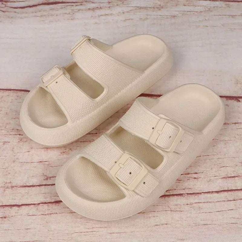 New Women's Slippers Thick Bottom Anti-Slip Home Outdoor Sandals Comfortable EVA Material Pure Color Slippers