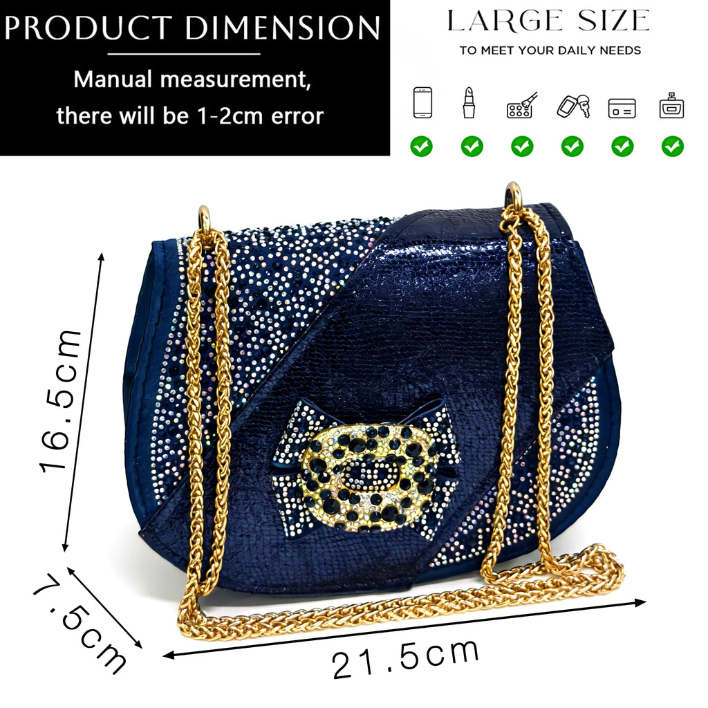 Women Elegant Orange High Heel Shoe and Matching Bag Set with Rhinestone Accents Stylish Peep Toe Design for Party