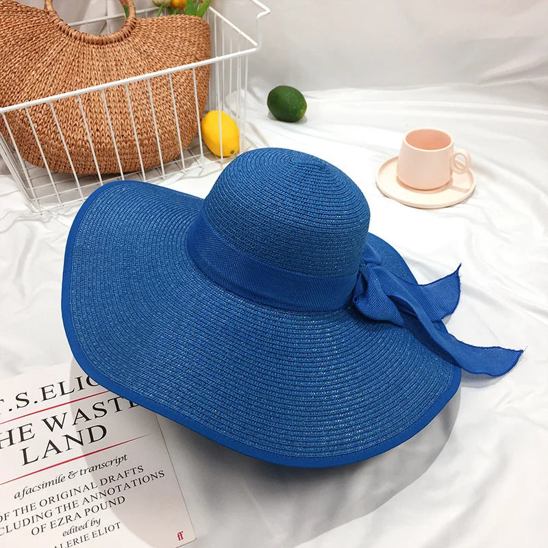 Women's Wide Brim Straw Sun Hat | Foldable Beach & Travel Hat