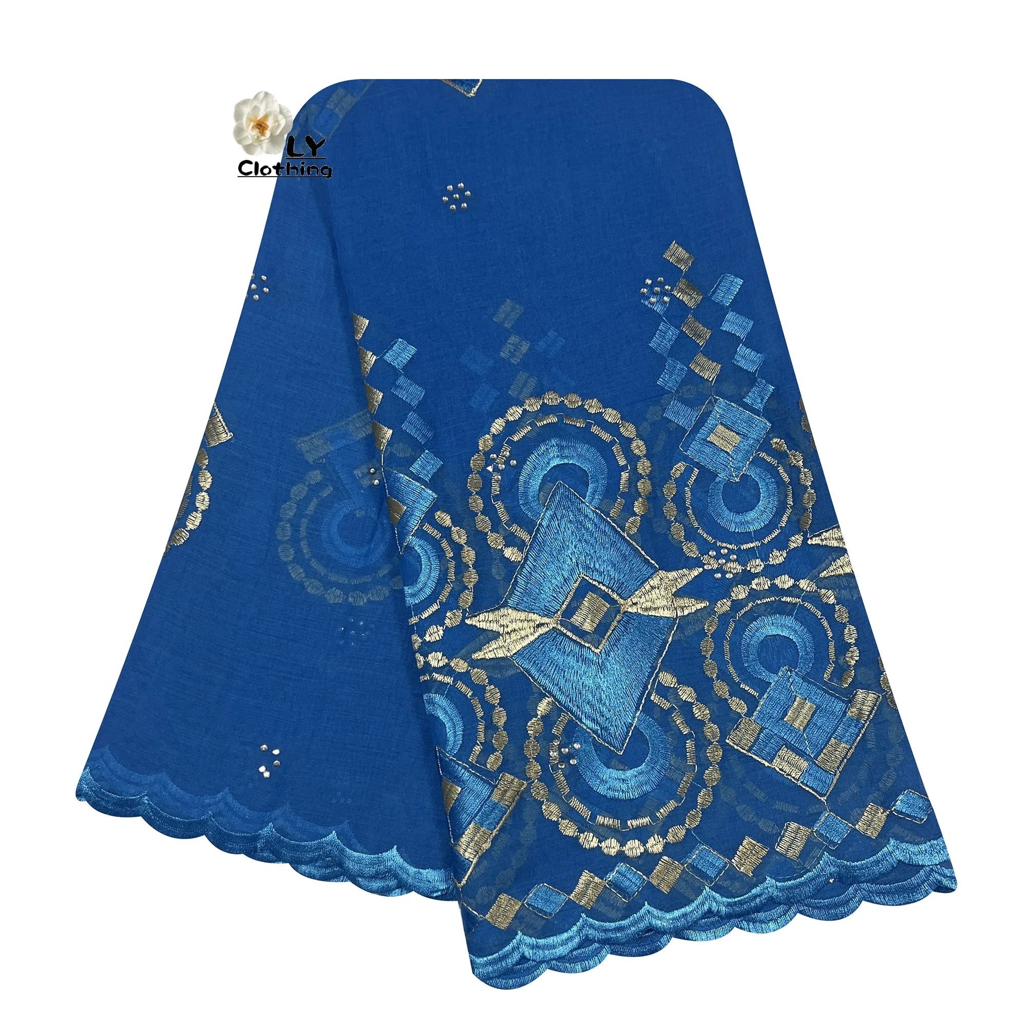Embroidered Sequin Hijab Shawl - Premium Cotton Pashmina