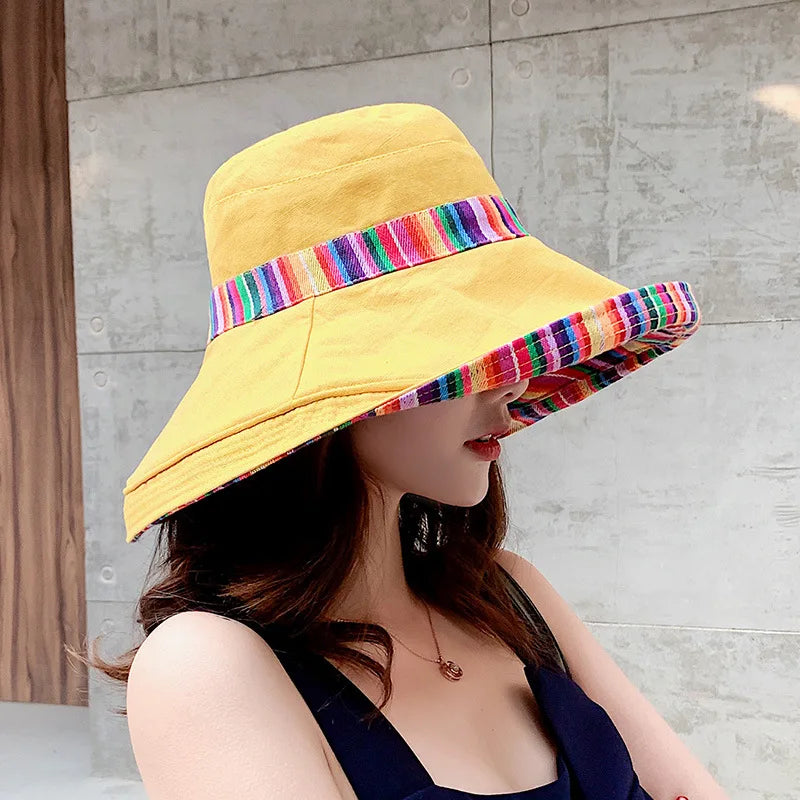 Women's Wide Brim Double-Sided Bucket Hat
