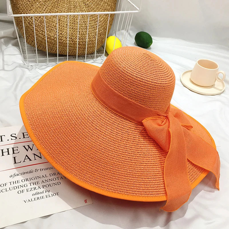 Women's Wide Brim Straw Sun Hat | Foldable Beach & Travel Hat