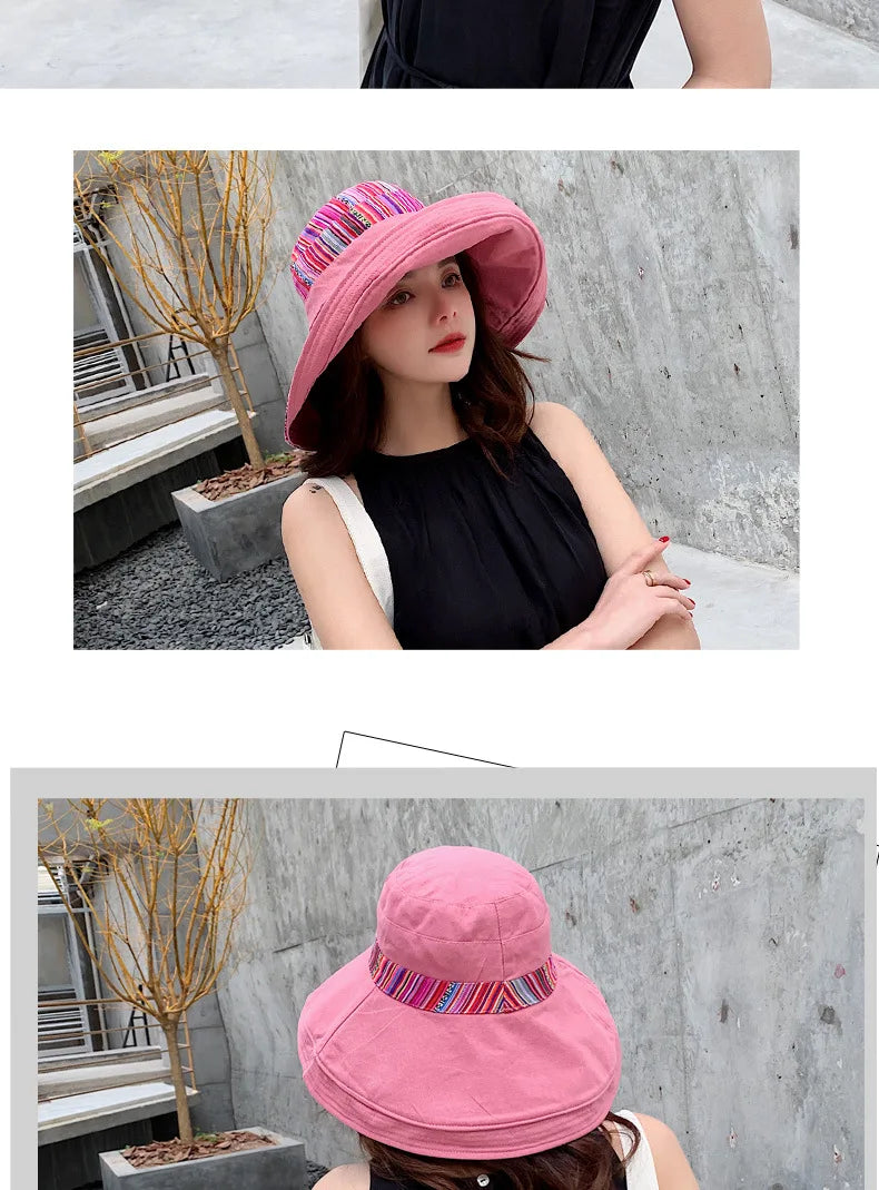 Women's Wide Brim Double-Sided Bucket Hat