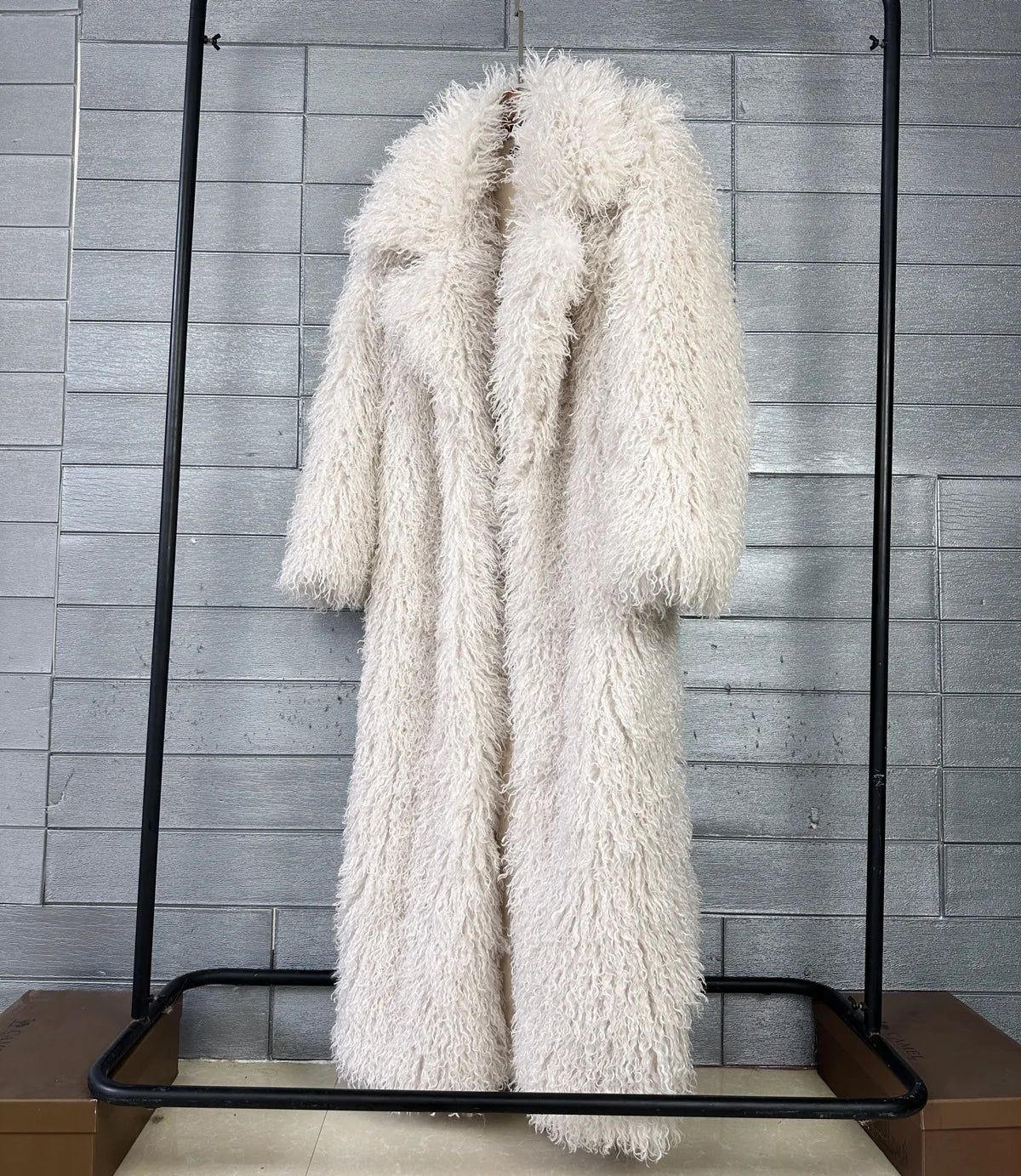 LANMREM Colorful Women's Furry Coat Rose Pink Faux Fur Coat Suit Collar Autumn Winter Thick Cardigan Long Overcoat Chic 2DB5859