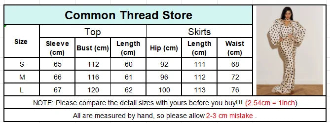 Polka Dot Skirt 2 Piece Set Women Casual High Collar Tie Full Sleeves Elastic High Waist Long Skirt Suit Lady Daily Outfit New