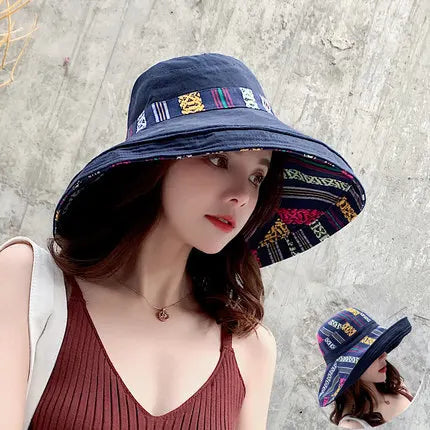 Women's Wide Brim Double-Sided Bucket Hat