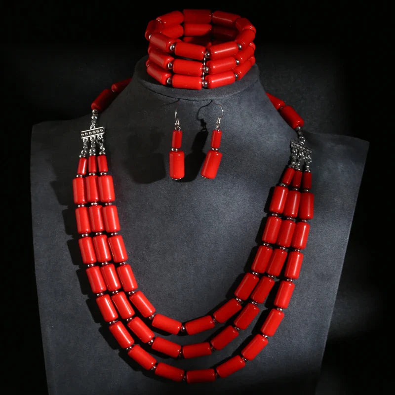 Fashion Jewelry sets Colorful Acrylic Wave Shaped Multilayer Necklace Earrings