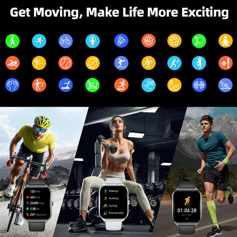 New Ultra Thin Smart Watch men 1.96" AMOLED 360*360 HD Pixel Display Always Show Time Bluetooth Call Reminder Smartwatch Ladies