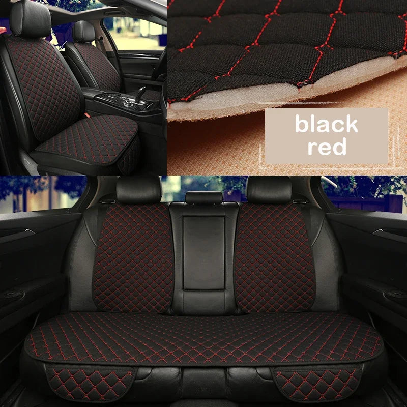 Universal Car Seat Cover Protector Linen Front Rear Back Flax Summer Cushion Pad Mat Sedan Suv Pick-up Car Interior Accessories