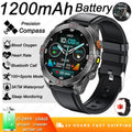 Military Grade 1200 mAh Battery Smart Watch Men LED Flashlight Outdoor Sports Fitness Tracker Compass Bluetooth Call Smartwatch