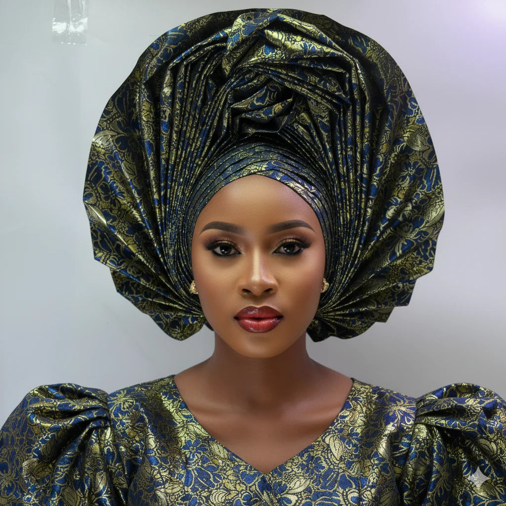 Women's Sego Head Wrap | Pre-Made African Gele Turban for Weddings & Parties | AvantBah