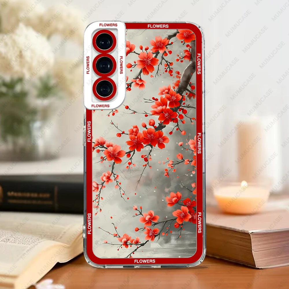 Samsung Galaxy A-Series Soft TPU Phone Case – Oil Painting Floral Design