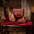 New INS Style Fashion Itlian Design High Heels Shoes  and Bag Set Rhinestone-Embellished Designer Shoes Heel Perfect for Party