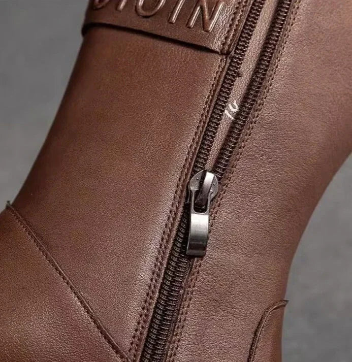 Mid Calf Shoes Woman New In Elegant With Low Heels Half High Boots for Women Large Size Warm Designer Luxury Quality Cosplay Pu