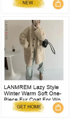 LANMREM Trendy Women's Faux Fur Coat Printed Colorful Furry Coats Autumn Winter Chic Suit Collar Thick Long Overcoat 2DB5840