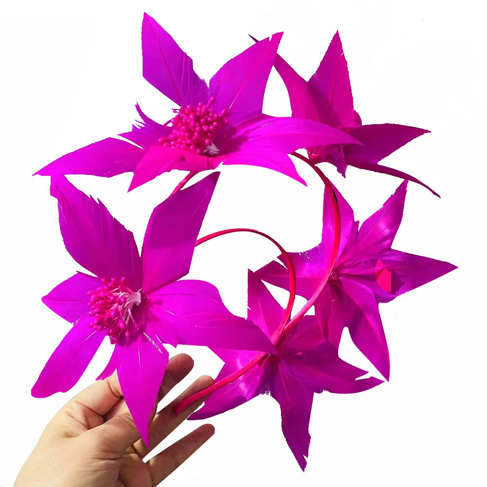 Women's Feather Fascinator Hat | Elegant Headband & Headdress for Weddings, Parties & Banquets