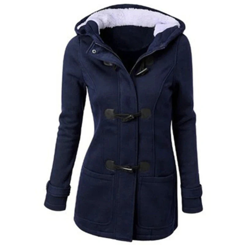 Womens Winter Hooded Cardigans Fleece Outerwear Hooded Jacket