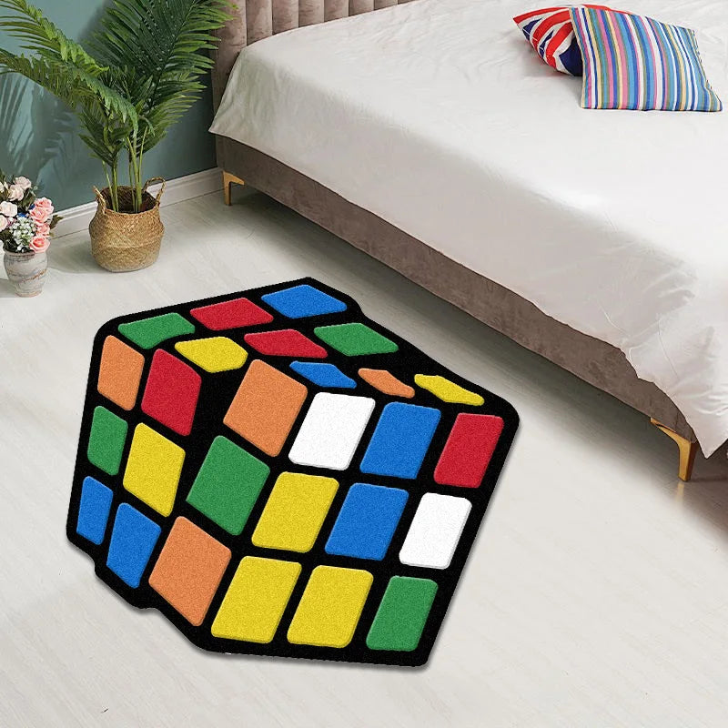 Magic Cube Tufting Rug | Soft 3D Bathroom Mat & Bedroom Doormat | HotTrendyPicks